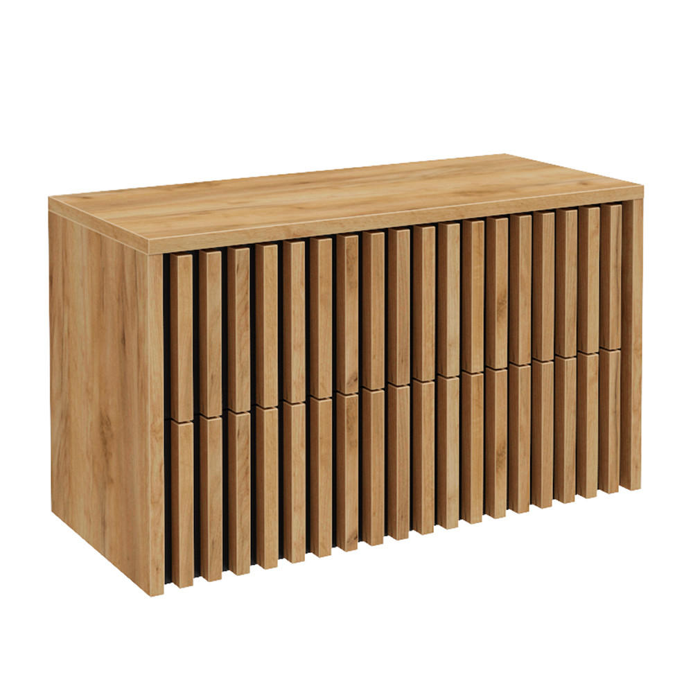 WASCHBECKENSCHRANK Lucca-107 - Braun, Holzwerkstoff (101/63/46cm) - Lomado