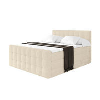 BOXSPRINGOVÁ POSTEL s matrací H3/H4 - IGAN-Z KING - 120x200 cm Béžová - béžová, kompozitní dřevo (123/200cm) - ALTDECOR