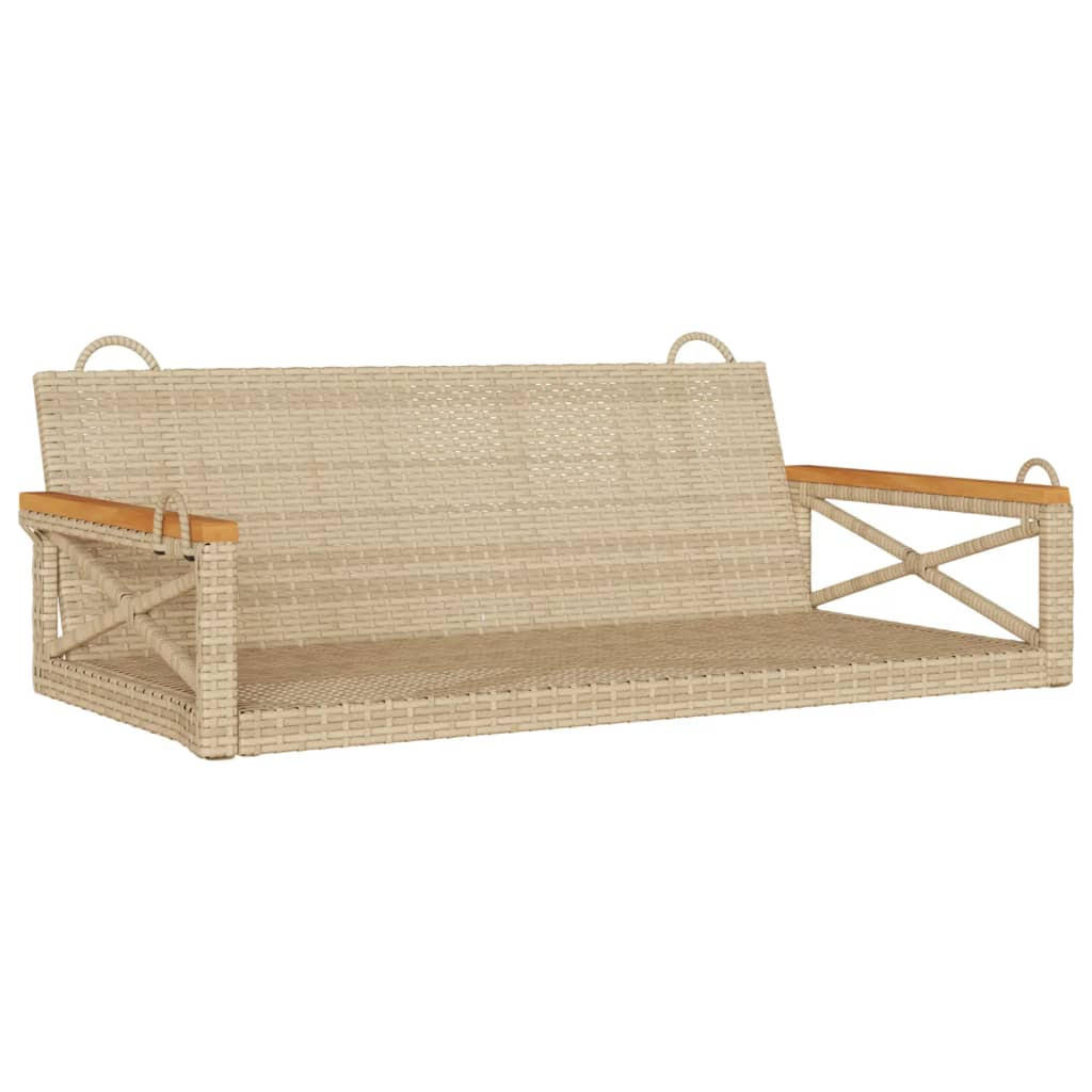 HÄNGEBANK Beige 109x62x40 cm Poly Rattan - Beige, Kunststoff (109/40/62cm) - furnicato