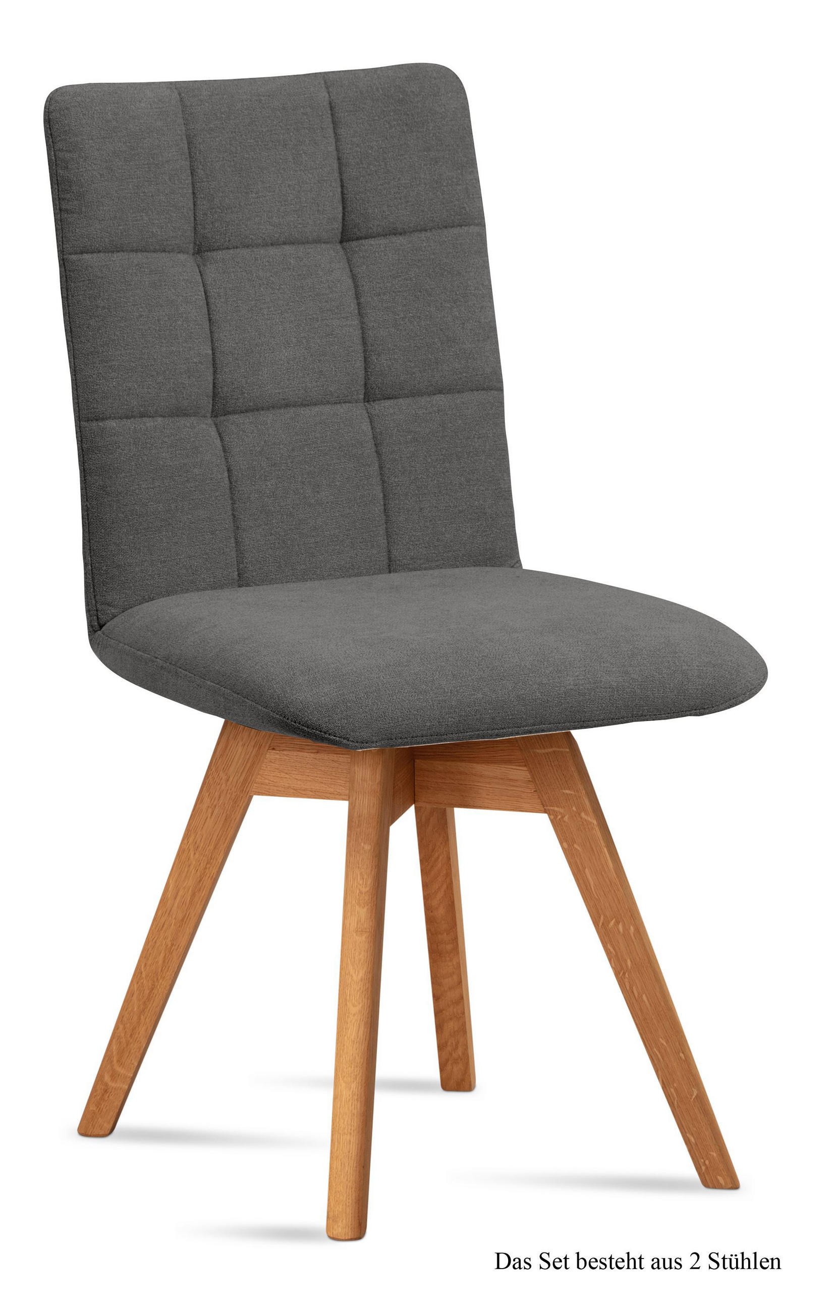 ESSZIMMERSTUHL drehbar (2er-Set) Doria 47x91x60 Eiche geölt/Grau - Eichefarben/Grau, Kunststoff (60/91/47cm) - 58aufmkessel