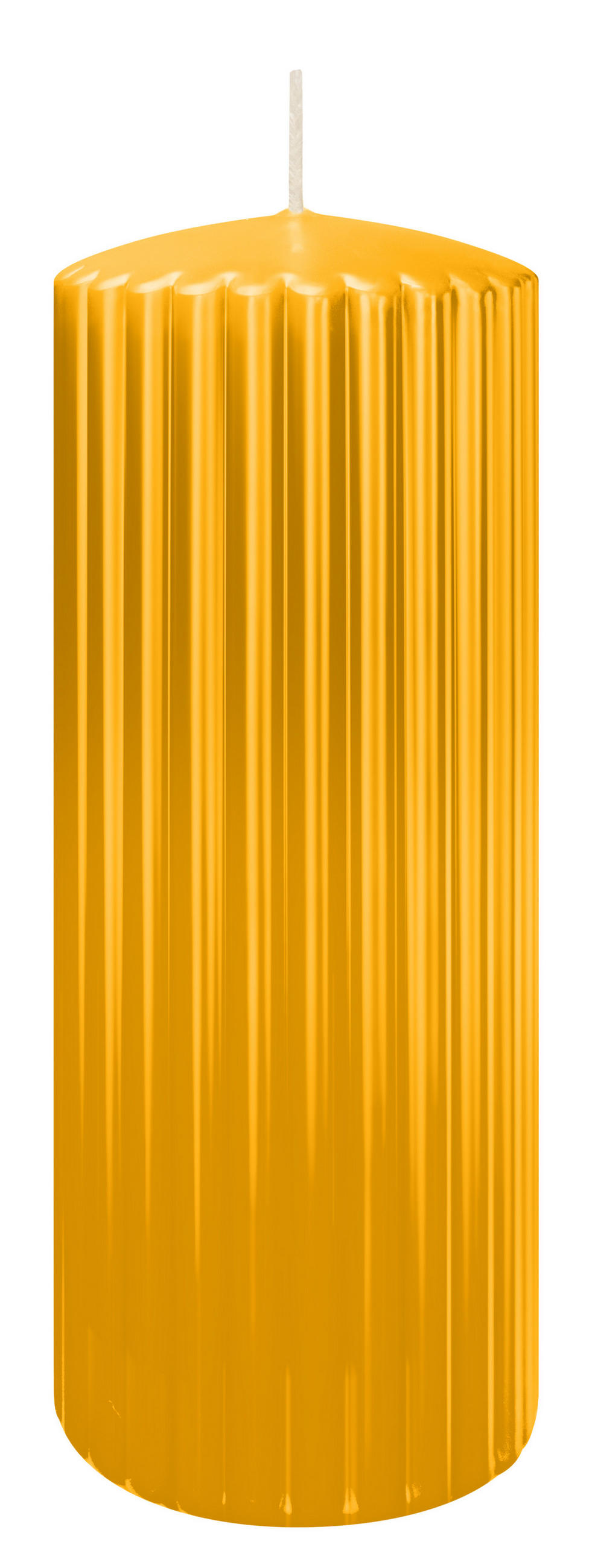 RILLEN KERZEN Gelb 200 x Ø 80 mm, 4 Stück - Gelb, Paraffin (8/20/20cm) - Wiedemann Kerzen