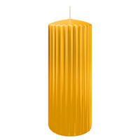 RILLEN KERZEN Gelb 200 x Ø 80 mm, 4 Stück - Gelb, Paraffin (8/20/20cm) - Wiedemann Kerzen