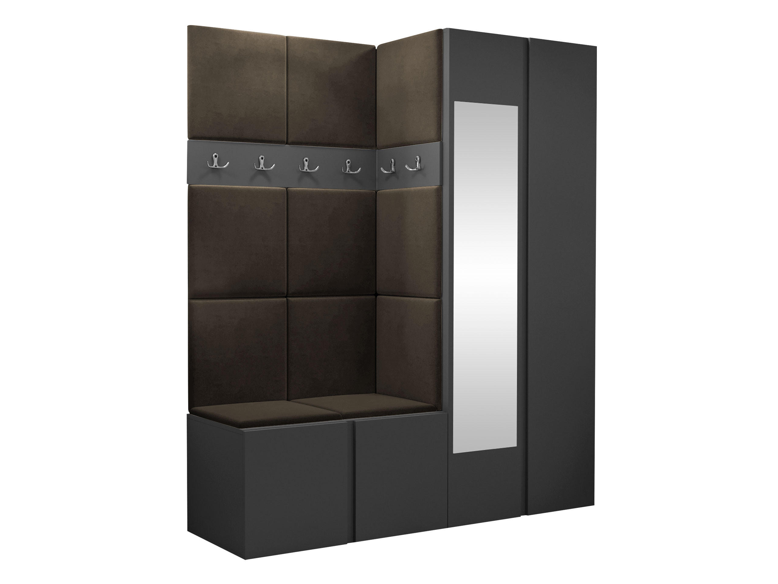 Mirjan24 Garderoben-Set Graphit, Braun 158x186x46 cm