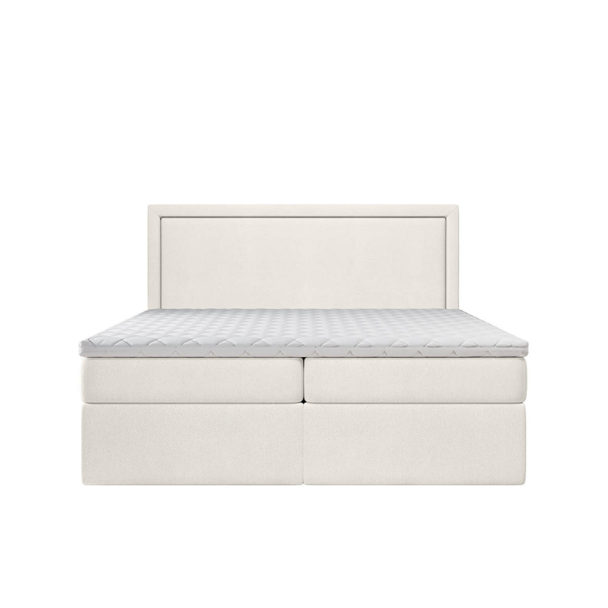 BOXBETT Jodan 120/200 cm Creme im Megan Stoff - Creme/Schwarz, Holz/Holzwerkstoff (120/200cm) - AltaBeds