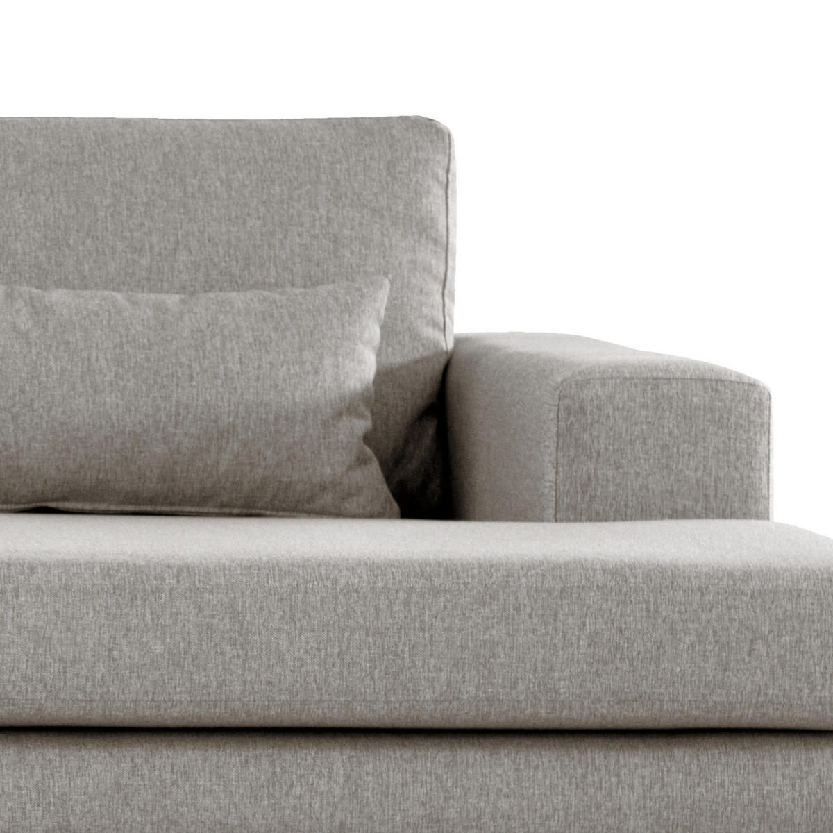 WOHNLANDSCHAFT mit Longchair - Eichefarben/Graubraun, Eichenholz/Textil (371/81/219cm) - home24