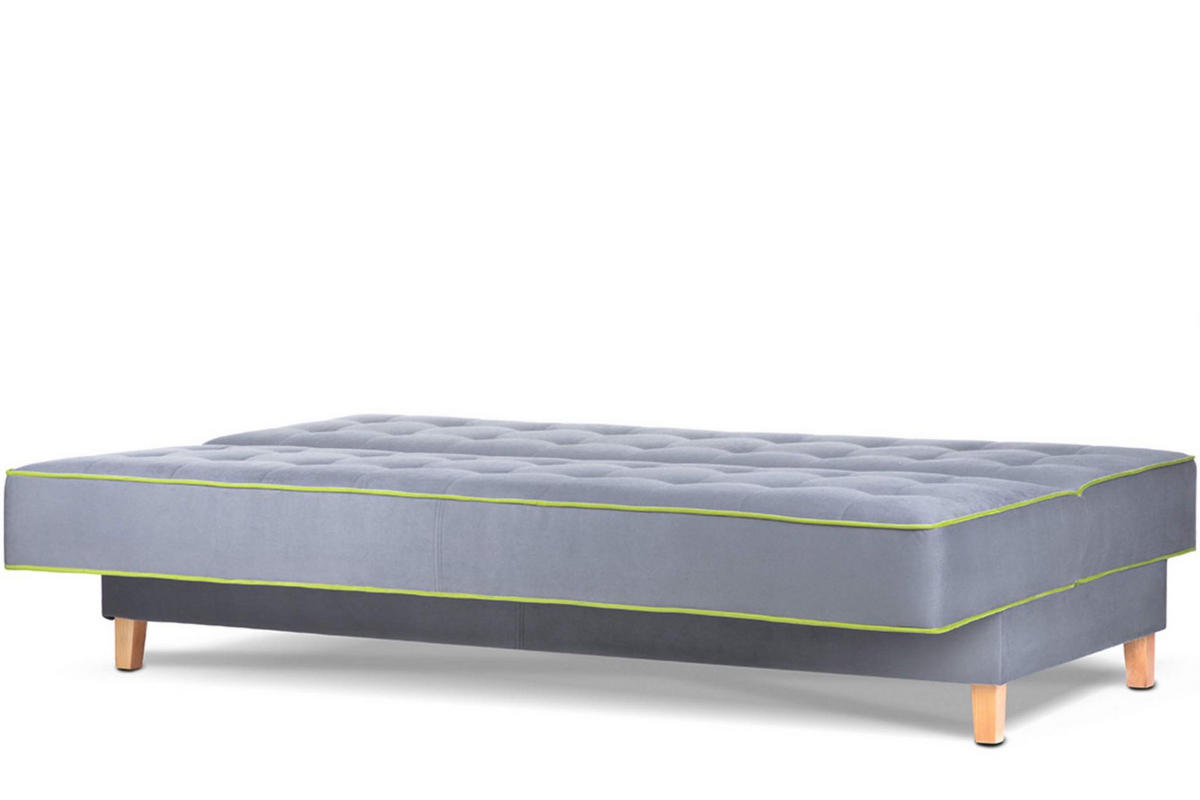3-SITZER-SCHLAFSOFA DOZER Velours, grau / grün - Grau/Grün, Textil (197/94/93cm) - KONSIMO®