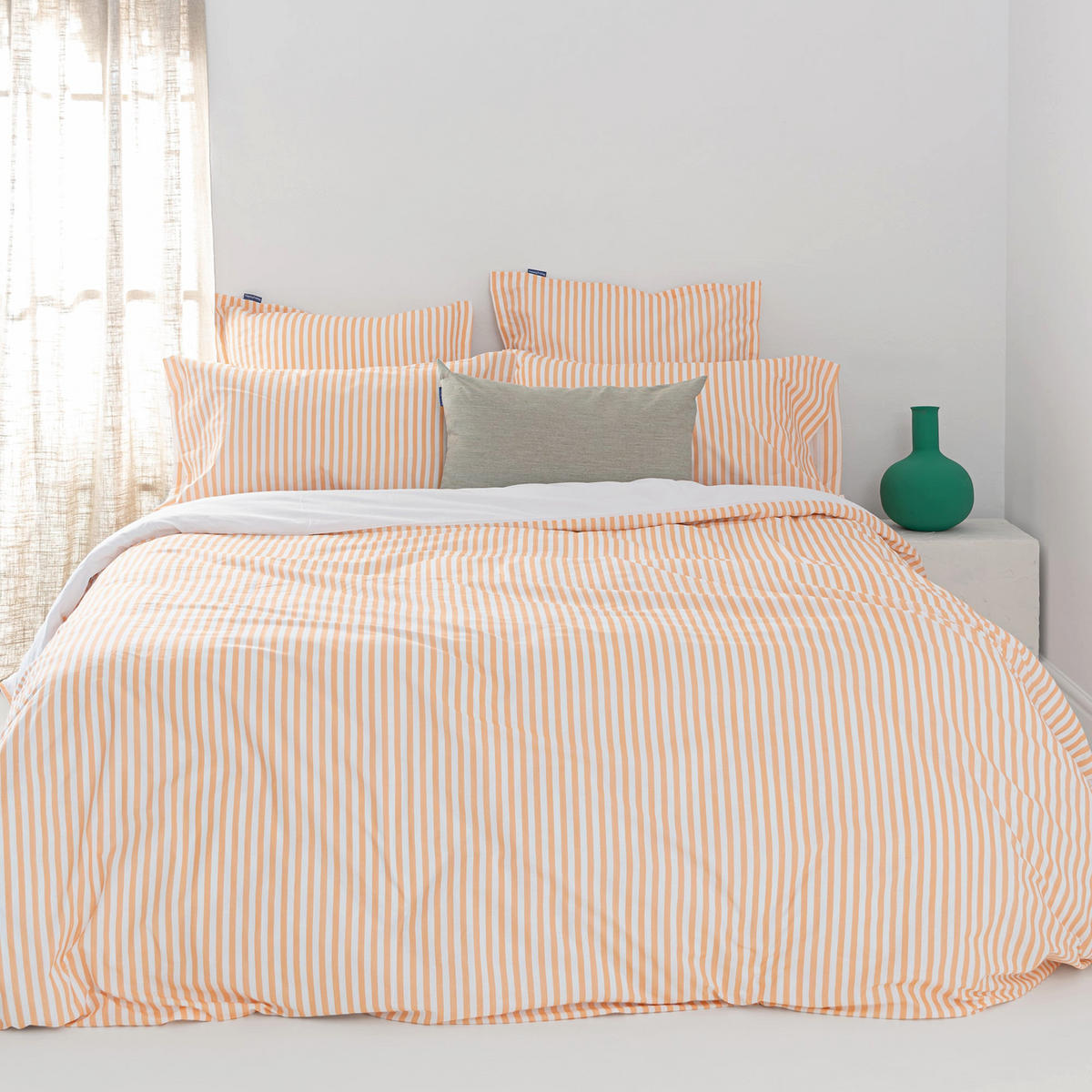 BETTBEZUG layering 155x220 cm (komfortgrösse) pfirsich - Orange, Textil (155/220cm) - Happy Friday