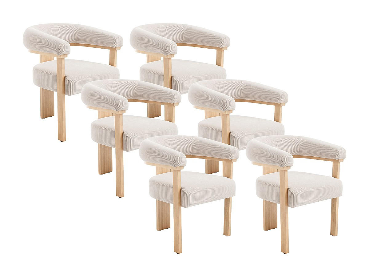 STUHL - 64 cmcm x 60 cmcm - Samt, Stoff - Beige, Naturfarben Hell - LIVELIA - Beige/Naturfarben, Textil (64/78/60cm) - Vente-Unique