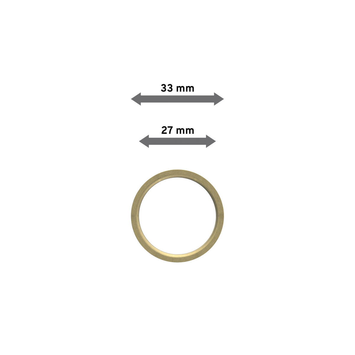 FLACHRINGE MIT FALTENHAKEN FÜR GARDINENSTANGEN 16 mm Ø, Messing-Optik, Packung 10 Stück - Messingfarben, Metall (16cm) - INTERDECO