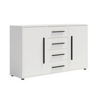 KOMMODE Maxivo Weiß - Schwarz/Weiß, Holzwerkstoff (150/87/40cm) - Bettso