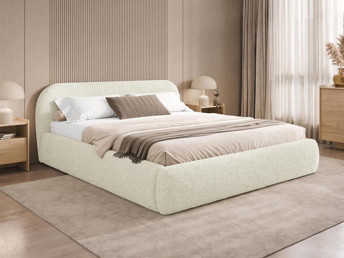 POLSTERBETT Talori - Eichefarben/Creme, Holz/Holzwerkstoff (160/200cm) - MIRJAN24