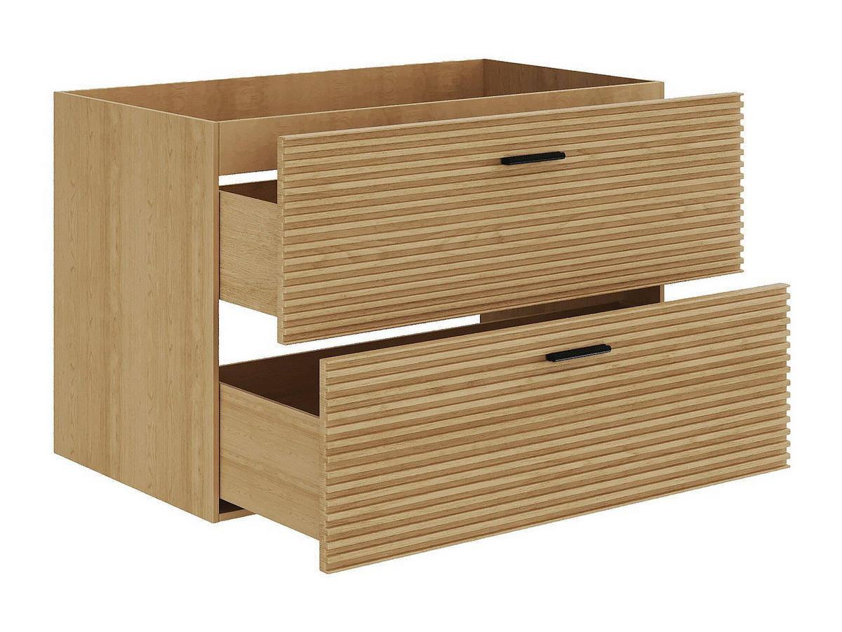 WASCHBECKENUNTERSCHRANK - 80 cm x 46 cm - holz - naturfarben hell Sarone - Naturfarben, Holz (80/55/46cm) - Vente-Unique