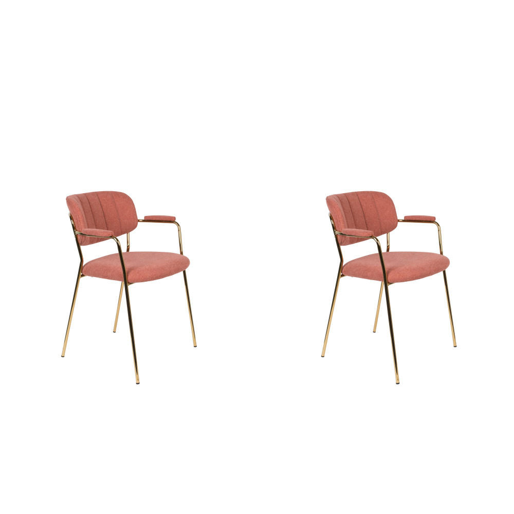ESSZIMMERSTUHL Jolien - Rosa - 56/61/78 cm - 2er-Set - Pink, Textil (61/78/56cm)
