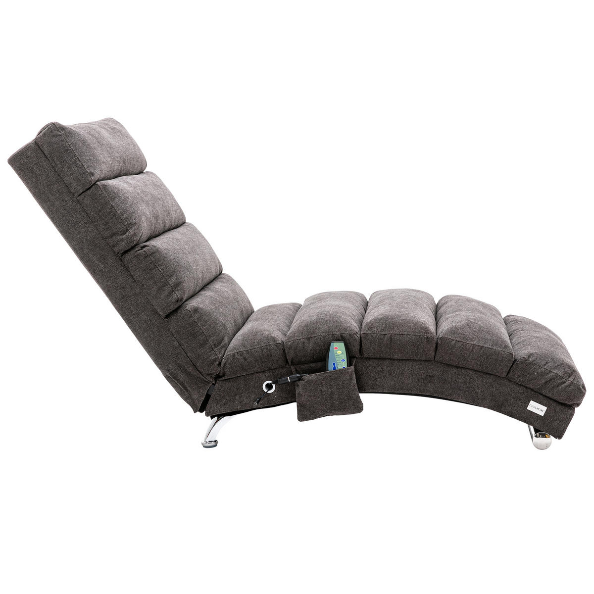 RELAXLIEGE Liegesessel,Relaxsessel,Leinenstoff,Grau - Grau, Textil (55/84/148cm) - LVHOM