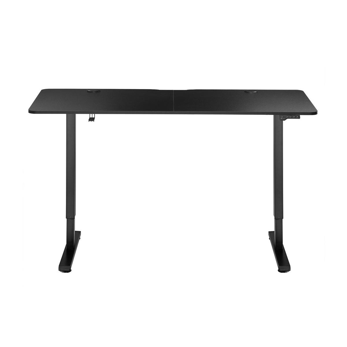 SCHREIBTISCH Office Stand schwarz 140x60 cm höhenverstellbar - Schwarz, Holz (60/140/117cm) - Juskys