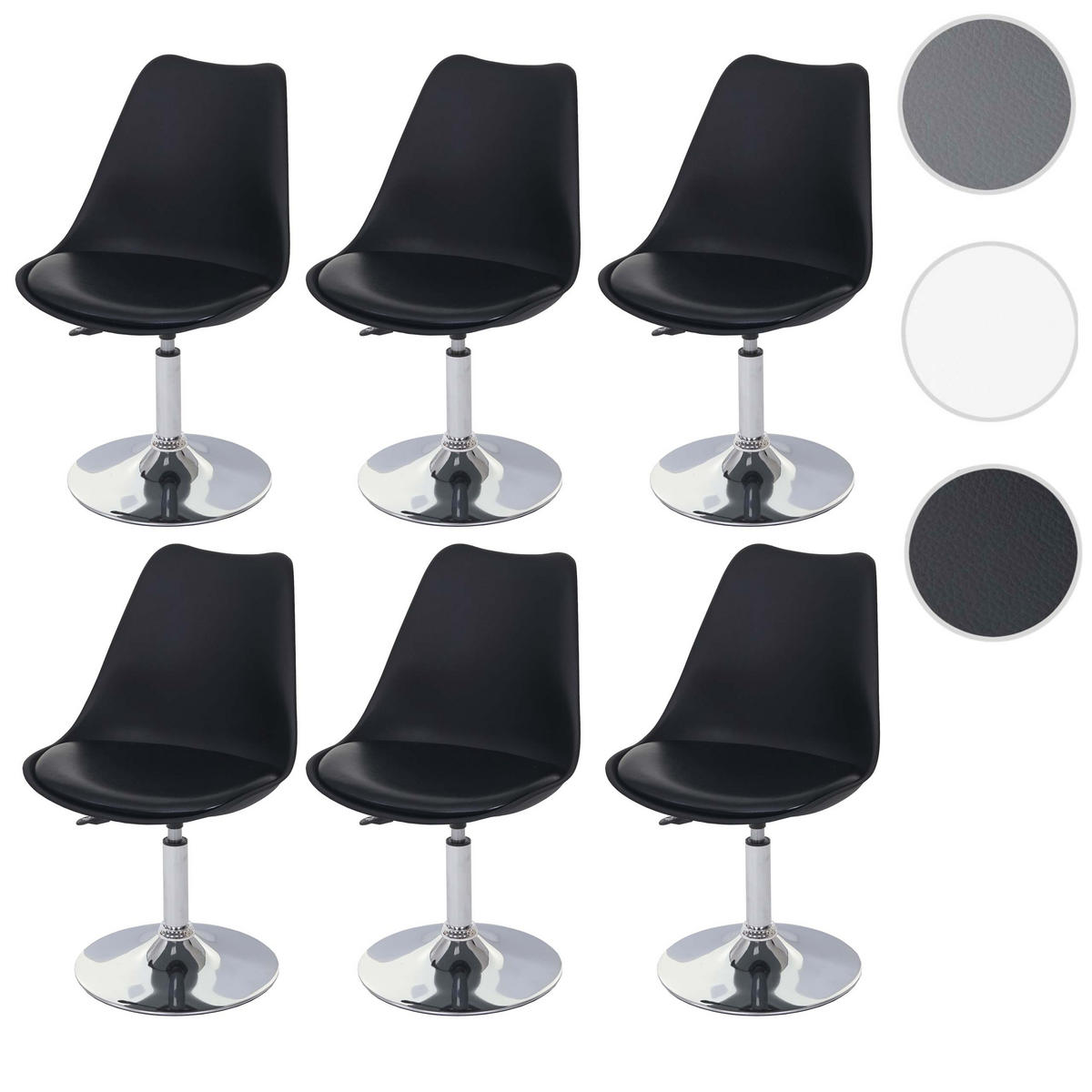 ESSZIMMERSTUHL Schwarz 6er-Set - Schwarz, Textil (48/80/54cm) - MCW