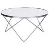 COUCHTISCH weiß/silber 80 cm MERIDIAN Meridian - Silberfarben/Weiß, Glas (80/80/40cm) - Beliani