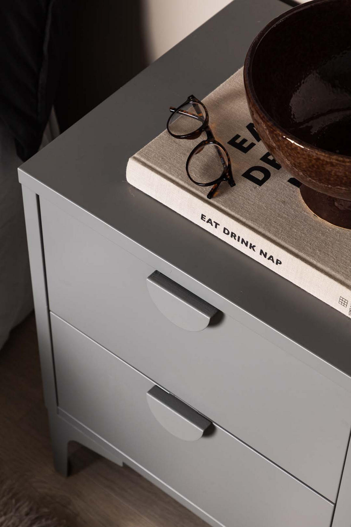 NACHTSCHRANK Hellgrau - Hellgrau, Holzwerkstoff (45/59/40cm) - ebuy24