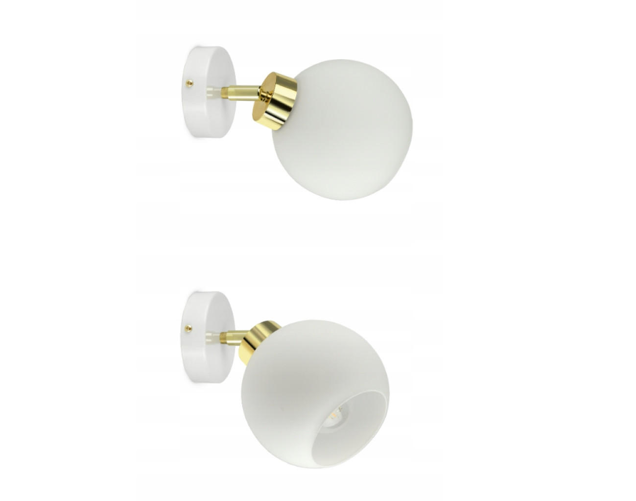 WANDLEUCHTE GOLDGLAS - Goldfarben/Weiß, Glas/Metall (17/21/14cm) - kiki design