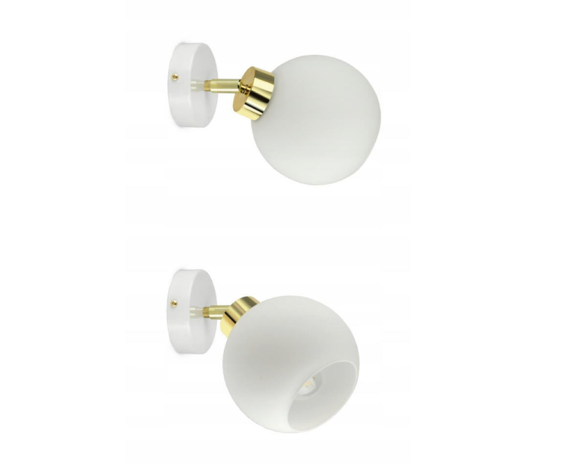 WANDLEUCHTE GOLDGLAS - Goldfarben/Weiß, Glas/Metall (17/21/14cm) - kiki design