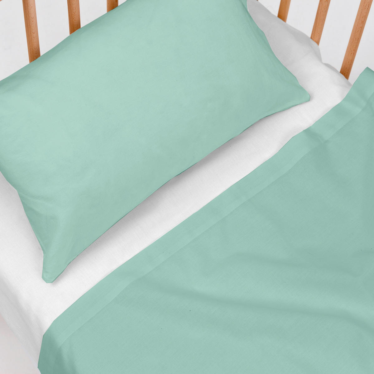 BETTWÄSCHE 2er-Set teiliges basic 120x180 cm (kinderbett) minze - Mintgrün, Textil (120/180cm) - Happy Friday