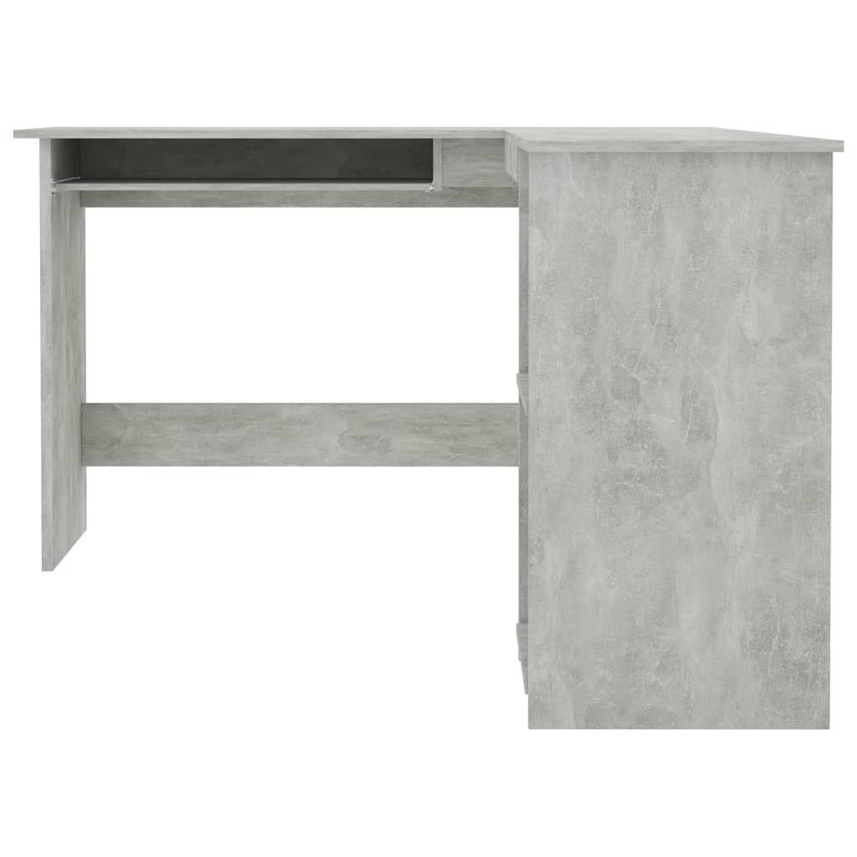 ECKSCHREIBTISCH mit 2 Fächern 120/140/75 cm aus Holzwerkstoff Betongrau - Hellgrau/Grau, Holz (120/140/75cm) - vidaXL