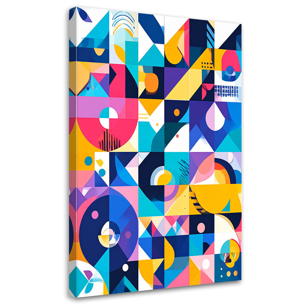 LEINWANDBILD Bauhaus farbenfrohe Abstraktion 60x90cm - Multicolor, Textil (60/90cm) - Feeby