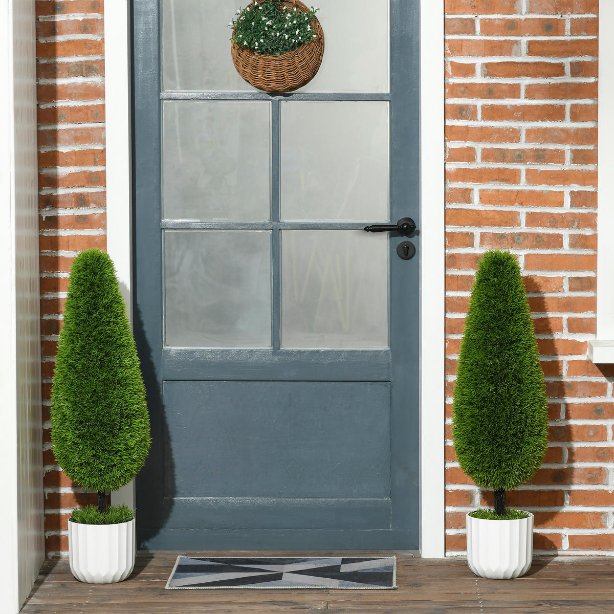 KÜNSTLICHE Pflanzen, PE, Kunststoff Grün - Grün, Kunststoff (90cm) - HOMCOM
