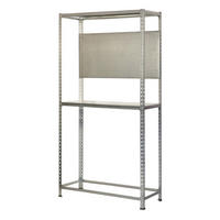 REIFENREGAL mit Arbeitsfläche Metal Shark NO.4 HxBxT 200 x 120 x 40 cm 6 Reifen Verzinkt - Silberfarben, Metall (120/200/40cm) - PROREGAL