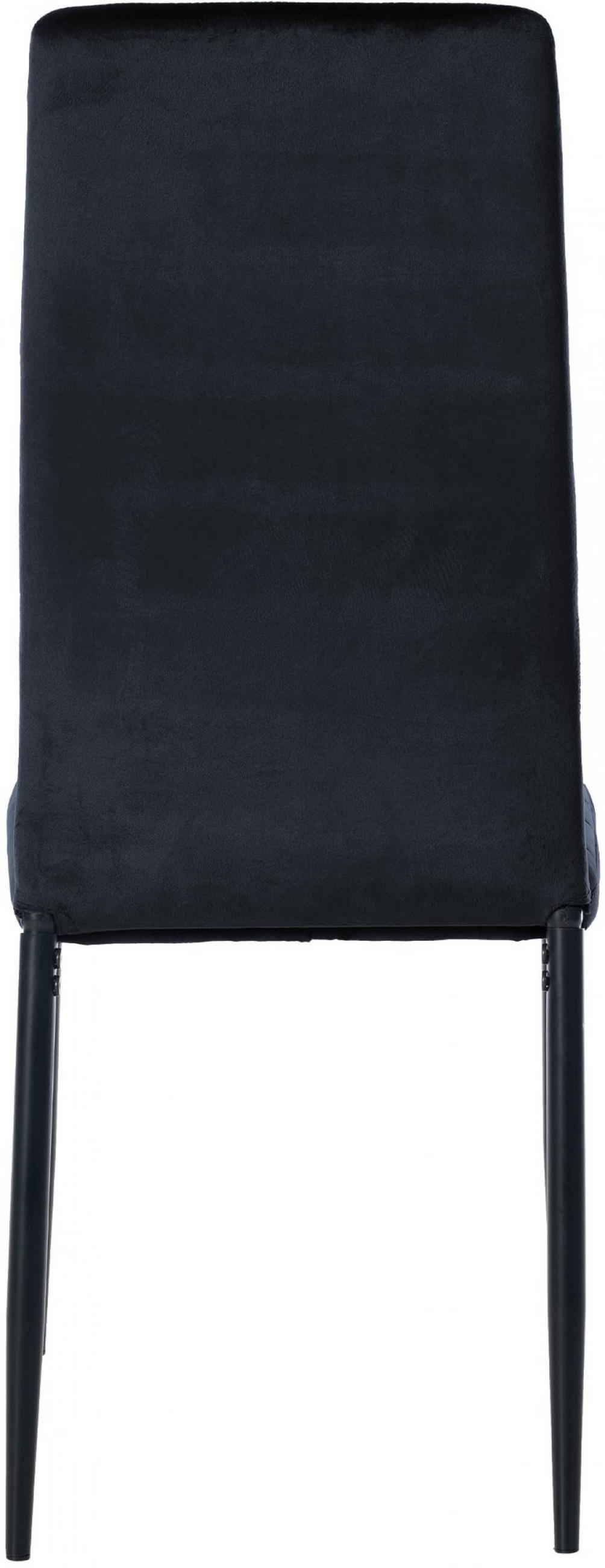 STUHL 6er Set Samt schwarz - Schwarz, Textil/Metall (41.5/99/40cm) - CLP