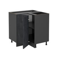 ECKUNTERSCHRANK R-Line Schwarz Beton 75.6 cm AP Eiche - Anthrazit/Schwarz, Holzwerkstoff (75.6/81.6/60cm) - Vicco