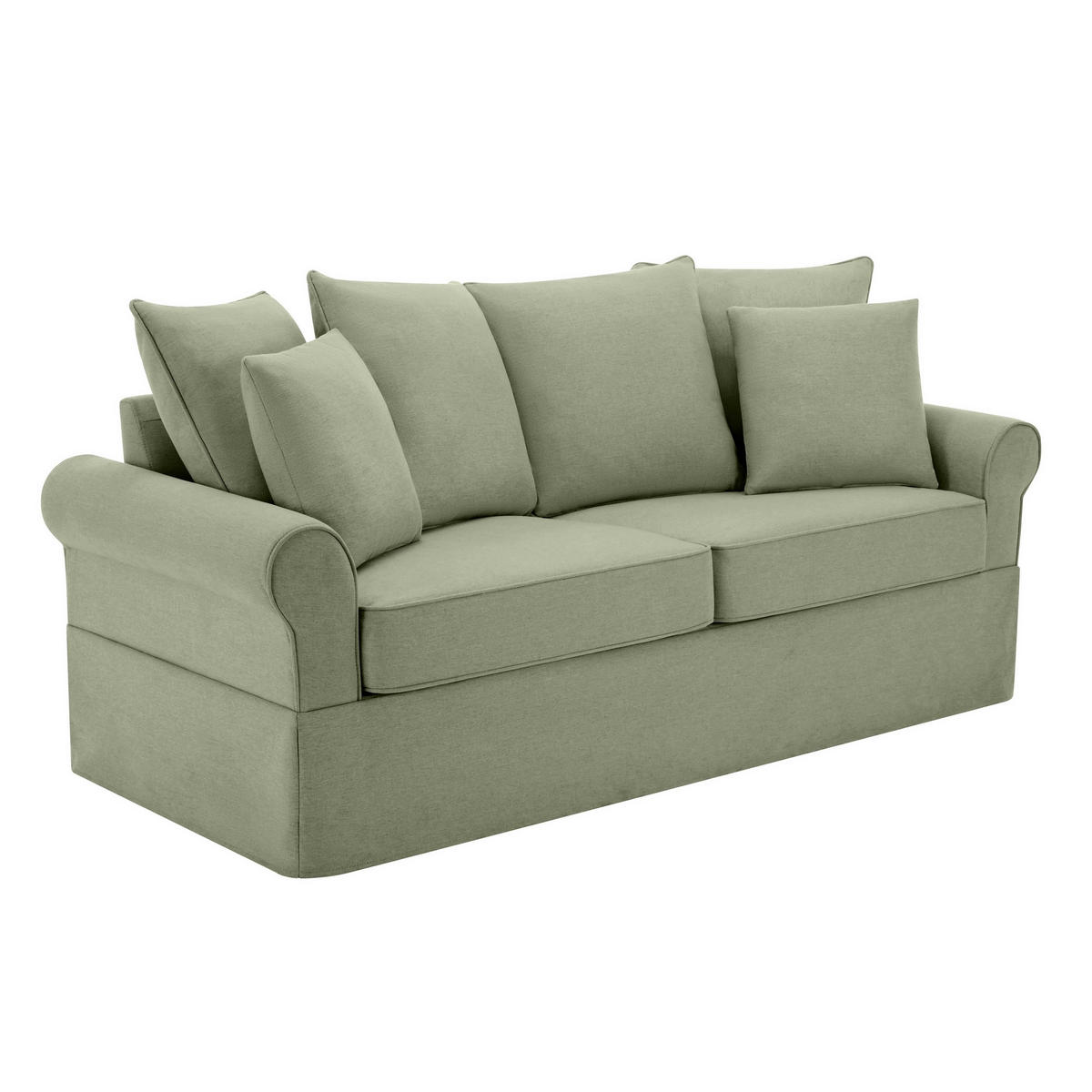 SOFA 3-Sitzer, Grau - Grau, Textil (84/92/200cm) - Oviala