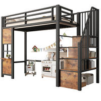 HOCHBETT 90x200 cm in Schwarz mit Stauraumtreppe und offenem Spielbereich - Schwarz, Holzwerkstoff (90/200cm) - IVMEU