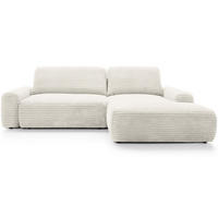 ECKSOFA 260 cm Cantara mit Cordstoff, Bettkasten, Rechts, Creme - Creme, Holz (162/264cm) - Emporius