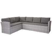 POLY-RATTAN SOFA-GARNITUR Grau - Grau, Kunststoff - MCW