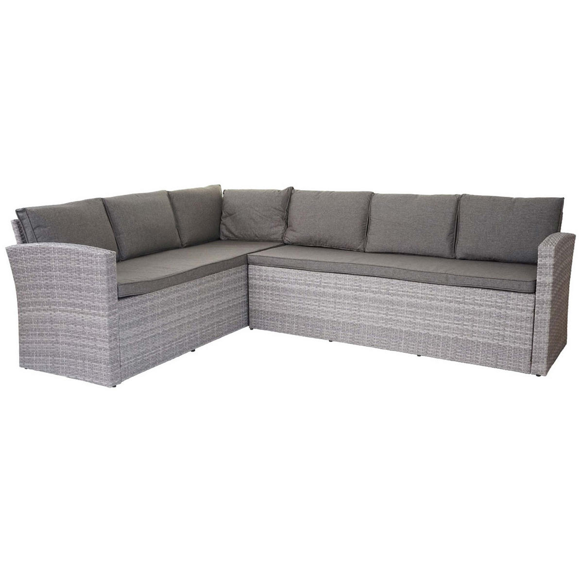 POLY-RATTAN SOFA-GARNITUR Grau - Grau, Kunststoff - MCW