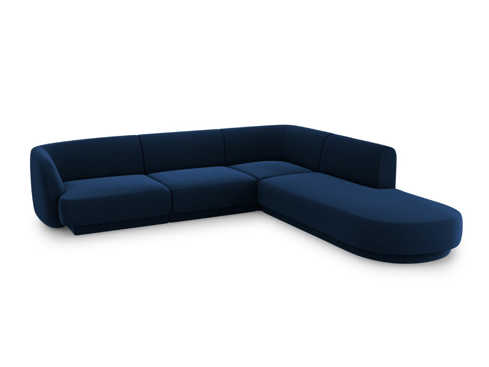 ECKSOFA rechts Miley aus Samt königsblau 6 Sitzplätze - Blau, Textil (248/255cm) - Micadoni