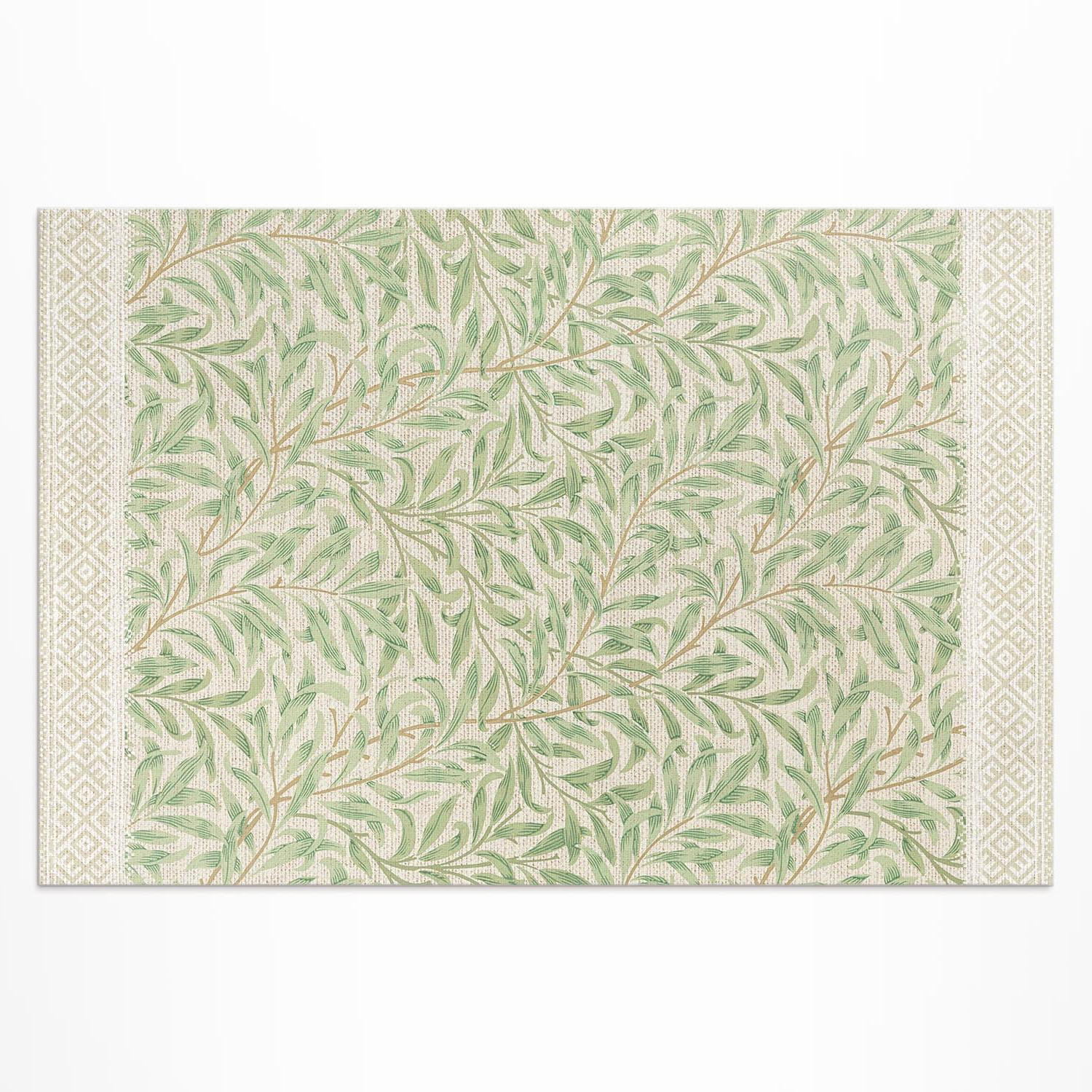 TEPPICH 120x180 cm Blattillustration von William Morris - Grün, Kunststoff (120/180cm) - Wallfluent