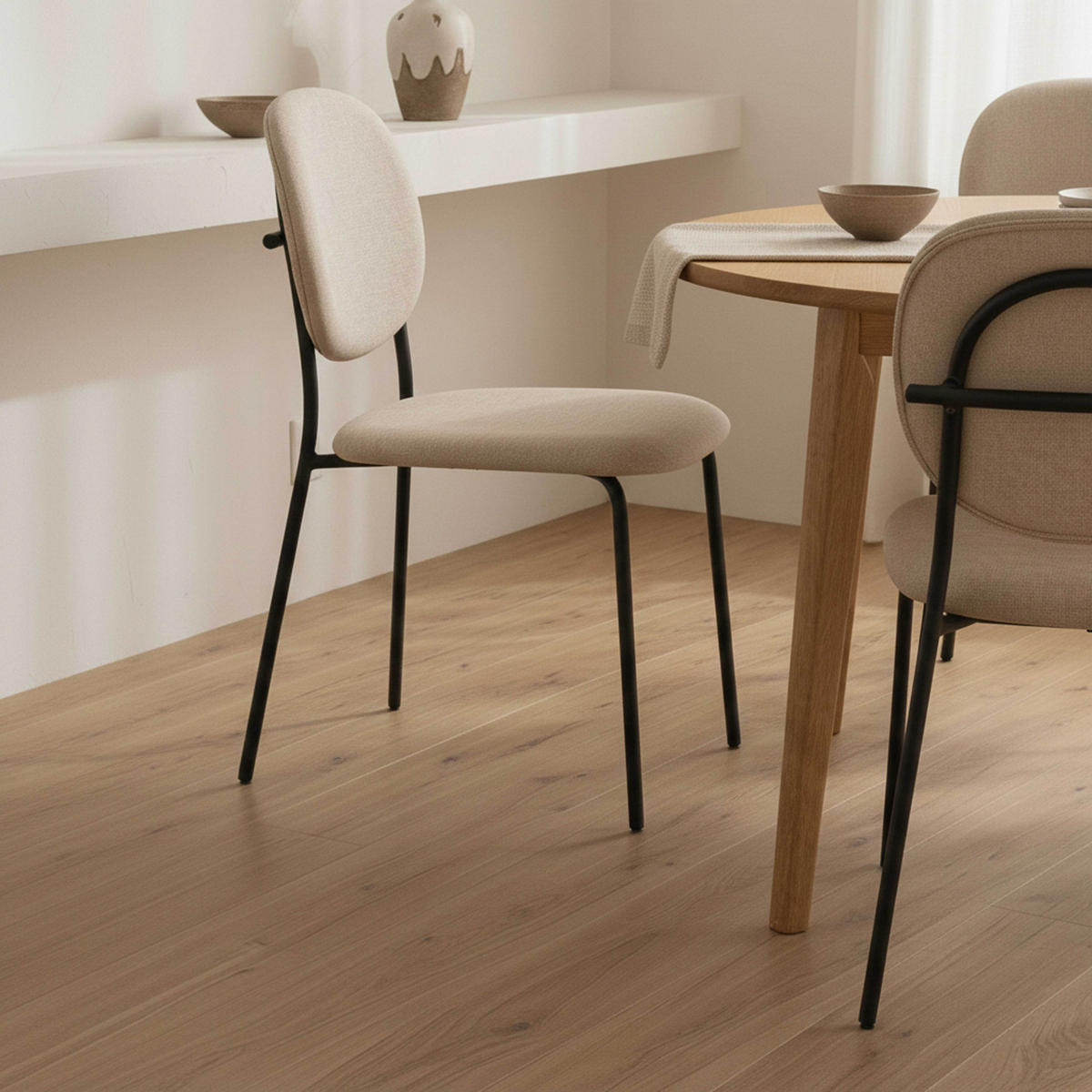 STÜHLE 2-tlg., Beige - Beige, Textil (46/86/62cm) - Oviala