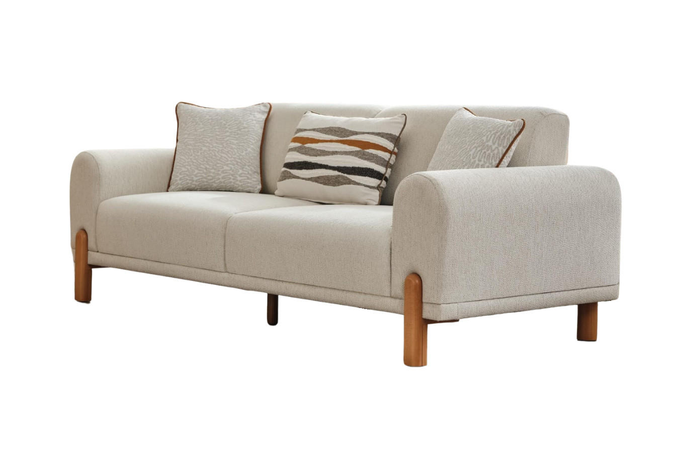 2 Sitzer SOFA Carmina Samt Beige - Beige, Holz/Textil (170/85/95cm) - Villa Möbel