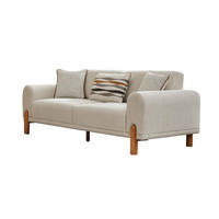 2 Sitzer SOFA Carmina Samt Beige - Beige, Holz/Textil (170/85/95cm) - Villa Möbel