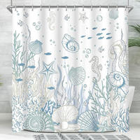 DUSCHVORHANG U-Boot Seepferdchen 100 x 200 cm Textil Wasserabweisend - Multicolor, Textil (100/200cm)