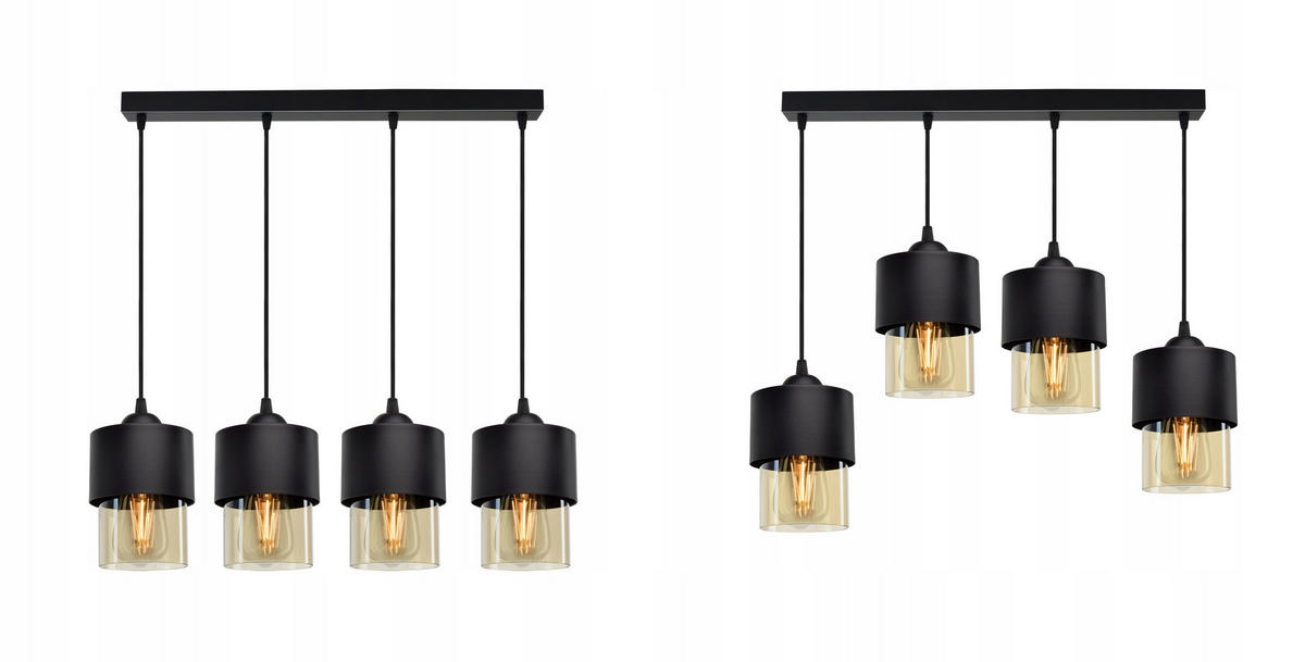 PENDELLEUCHTE Hege - Transparent/Schwarz, Glas/Metall (12/65/80cm) - kiki design