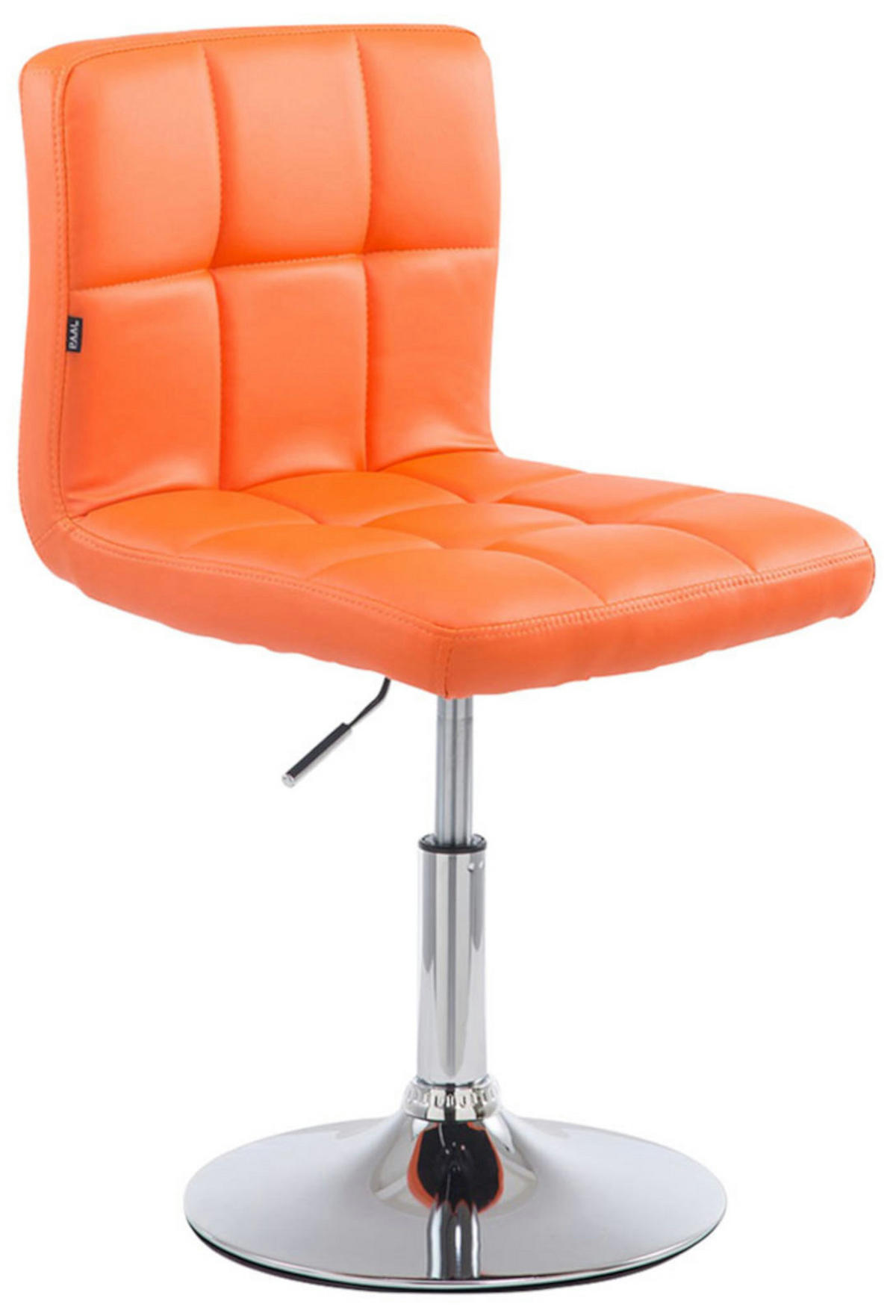 DREHSTUHL 4er Set Lederlook orange - Chromfarben/Orange, Textil/Metall (44/74/49cm) - CLP