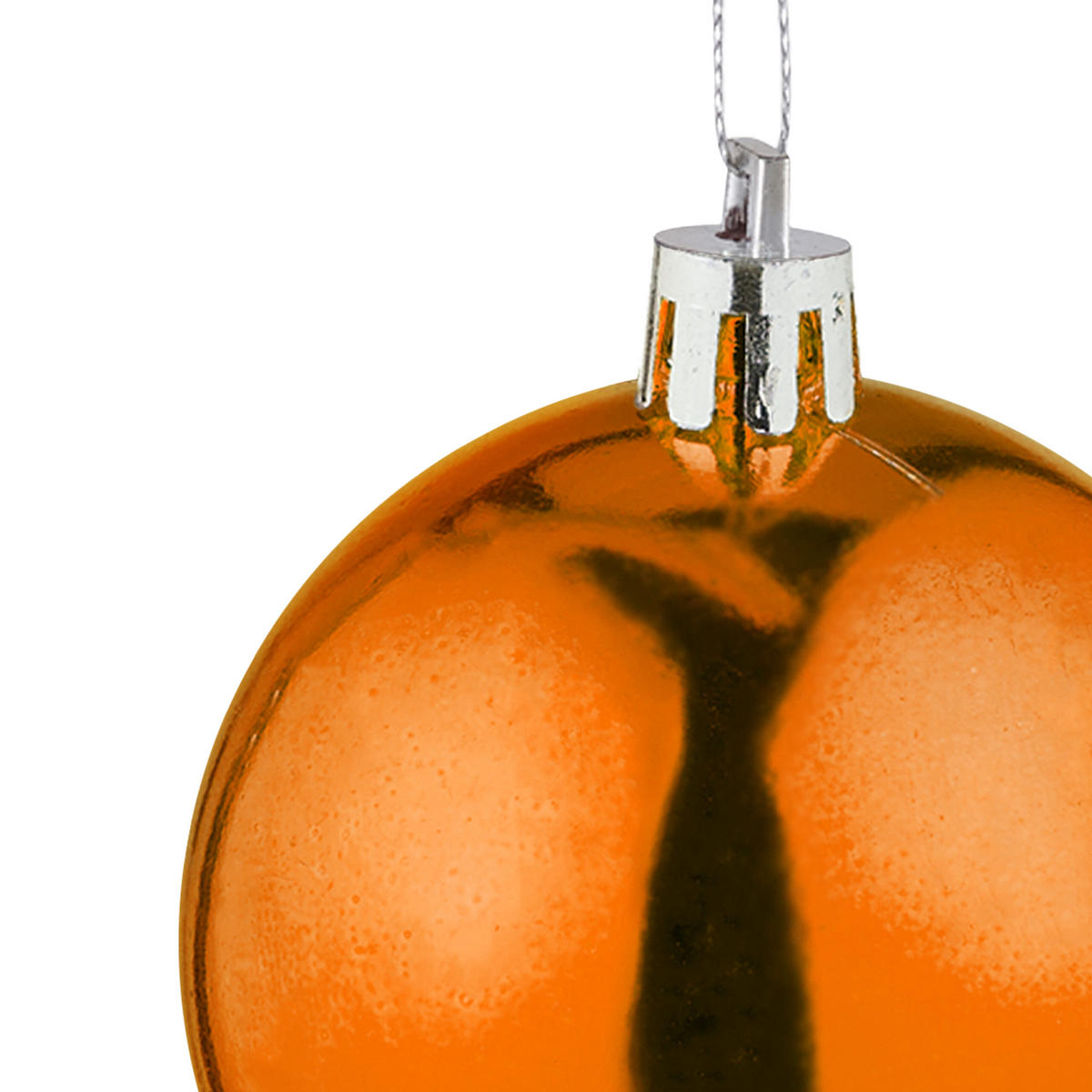 50XWEIHNACHTSKUGELN - Orange, Kunststoff (6/7/6cm) - Relaxdays