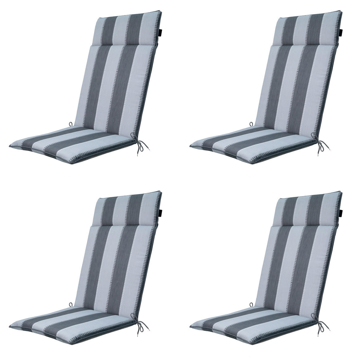 GARTENSTUHLKISSEN Banda 120/50 cm 4er-Set - Grau, Textil (50/8/120cm) - Madison