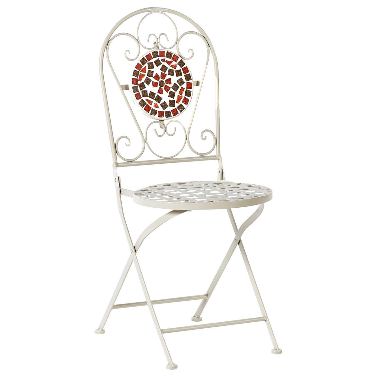 BISTRO-SET 2-Sitzer Weiß Spello - Rot/Weiß, Metall - Beliani