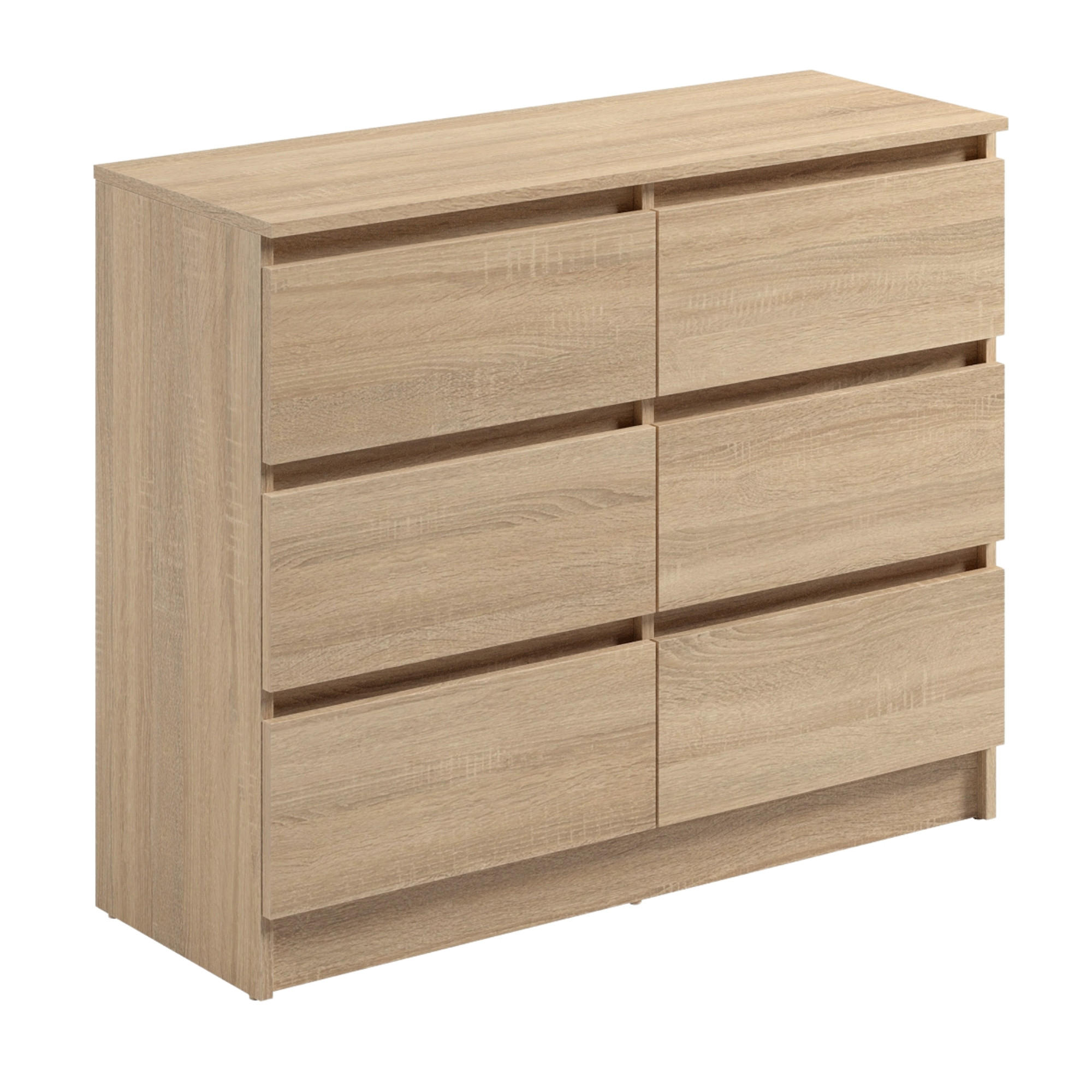 Home Collective KOMODA se 6 zásuvkami, šířka 95 cm, v barvě Sonoma