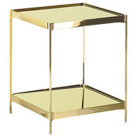 BEISTELLTISCH Glas gold quadratisch 41/41 cm Alsea - Goldfarben, Metall (41/41/50cm) - Beliani