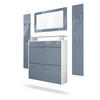 GARDEROBE Malea Front in Grau Hochglanz - Grau, Holzwerkstoff (180/180/23cm) - Vladon